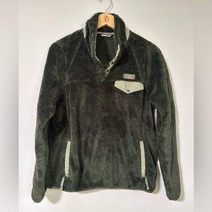 LLBean Green Half Button Up Sweatshirt Women’s Medium